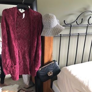 Maroon Long Cardigan